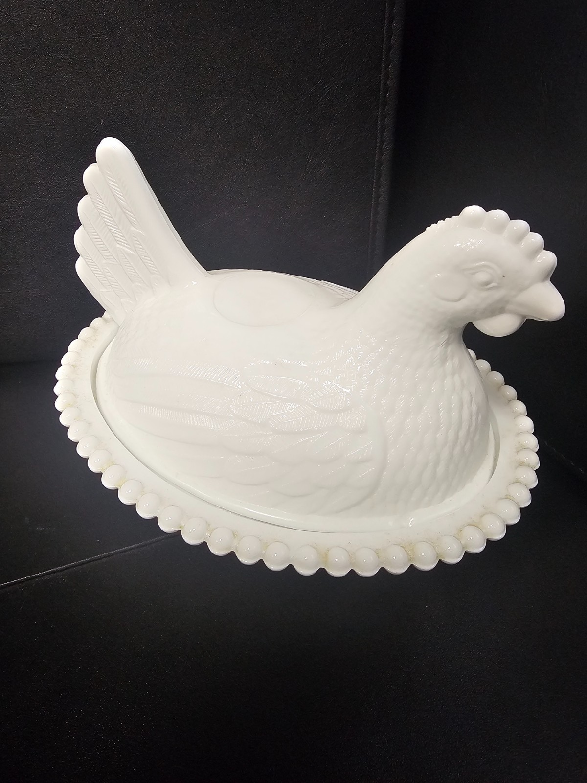 Vintage Indiana White Milk Glass Chicken Hen on Nest Covered Bowl Candy Dish Vintage Indiana White Milk Glass Chicken Hen on Nest Covered Bowl Candy Dish