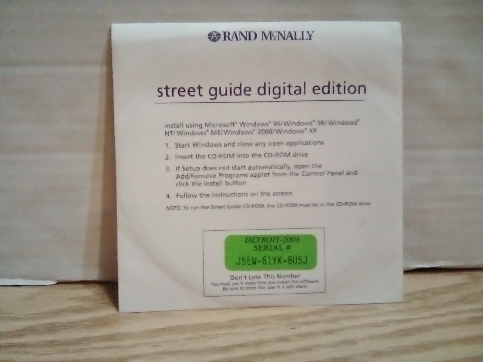 Rand McNally Detroit 2003 Street Guide Digital Edition UNOPENED.