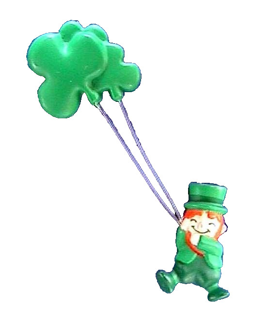 Hallmark PIN St Patrick Vintage LEPRECHAUN Shamrock BALLOON \'92 IRISH TAC Brooch