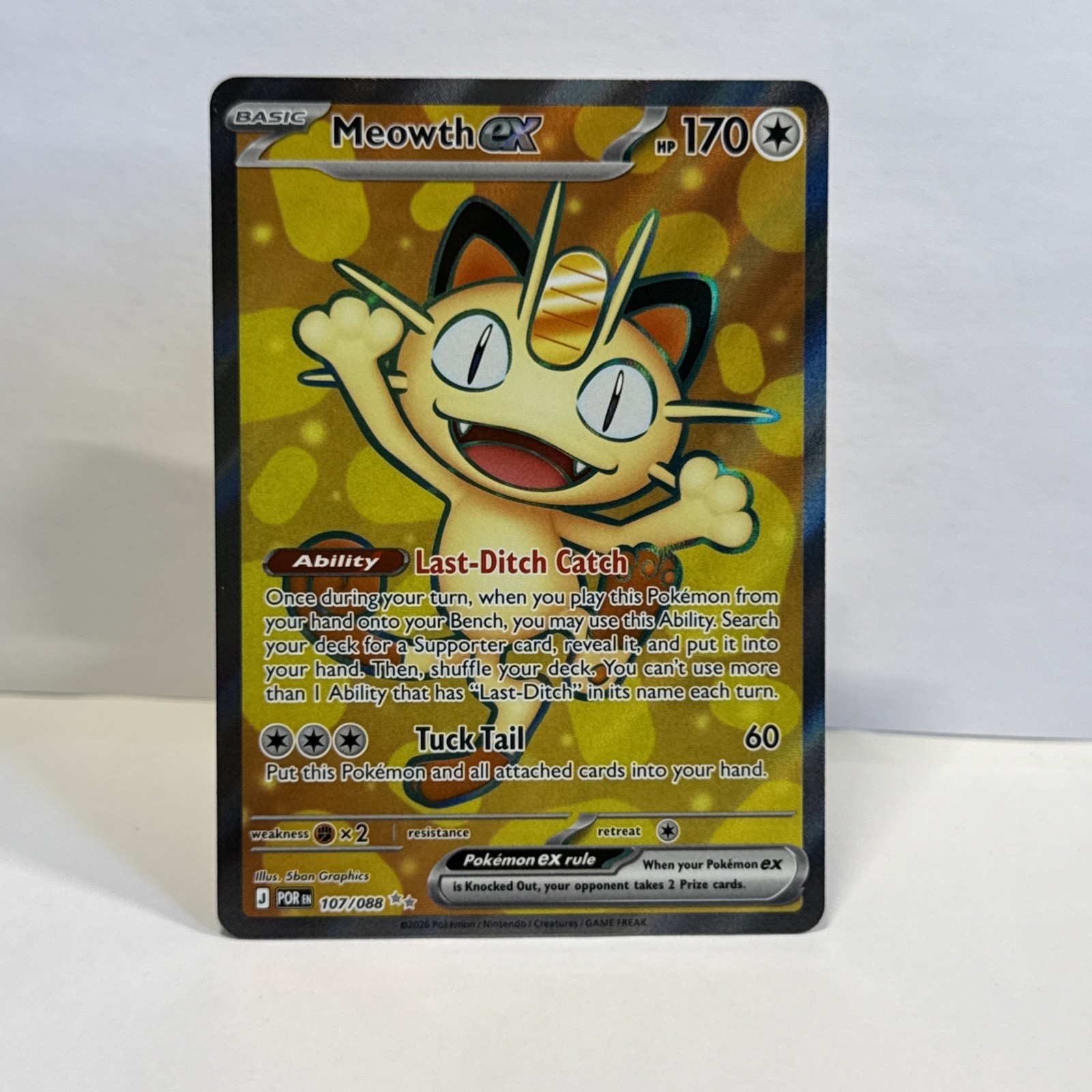Meowth ex 107/088 Full Art Ultra Rare Pokemon Perfect Order 
