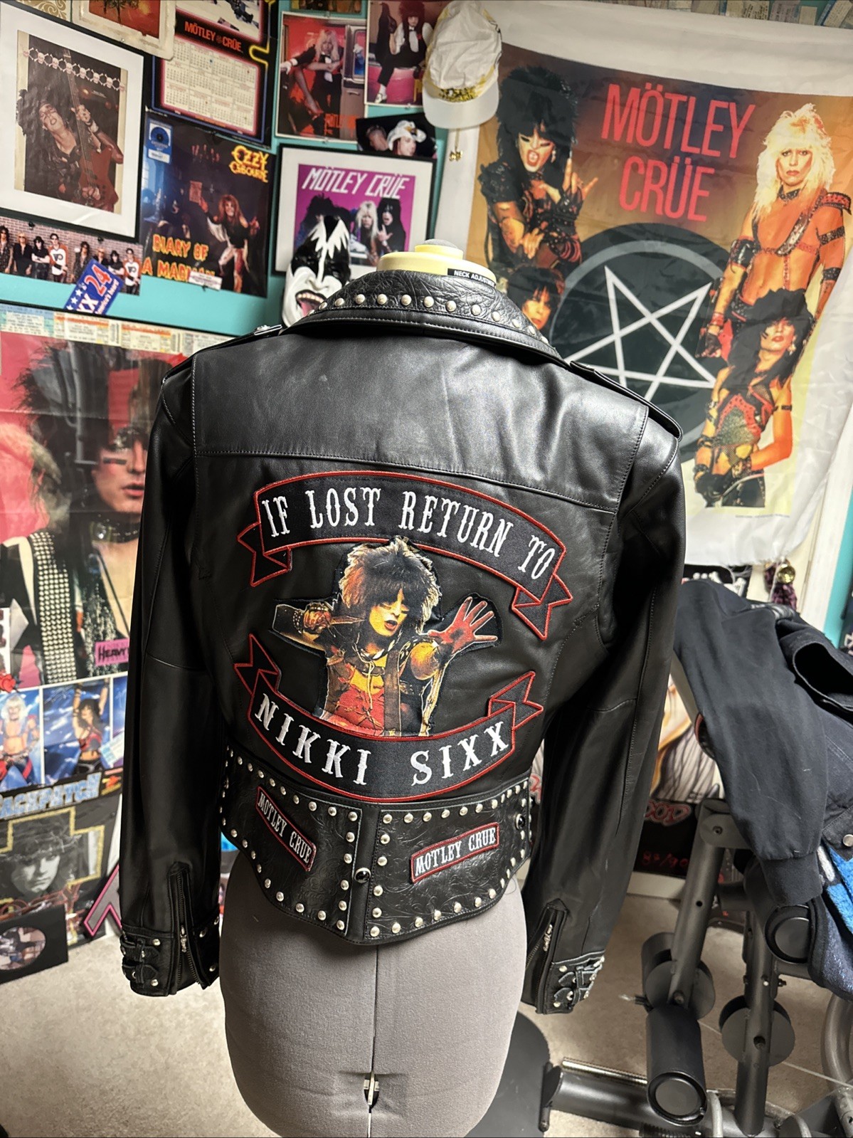 Mötley Crüe Nikki Sixx Vintage 2003 Studded Harley Davidson Jacket M 