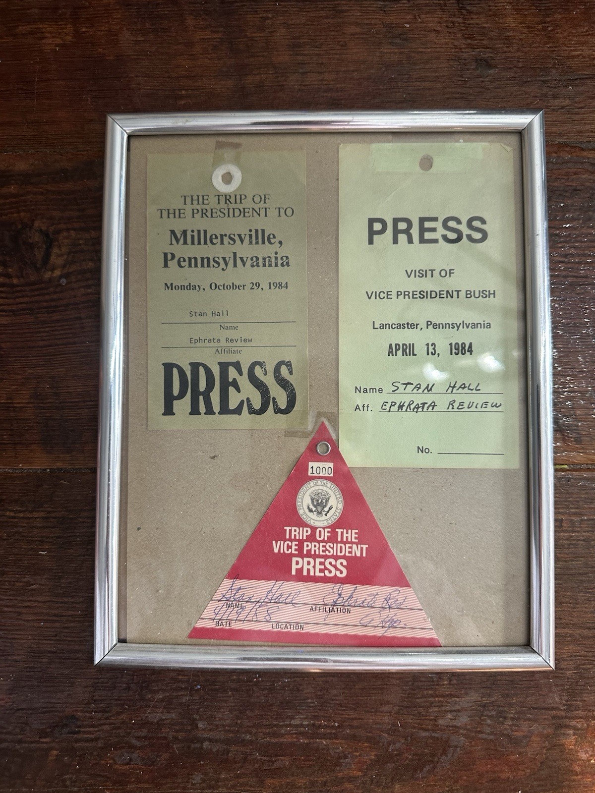 Vintage Lot of 3 1984 1988 Ronald Reagan George Busch Press Pass Badges PA Rare