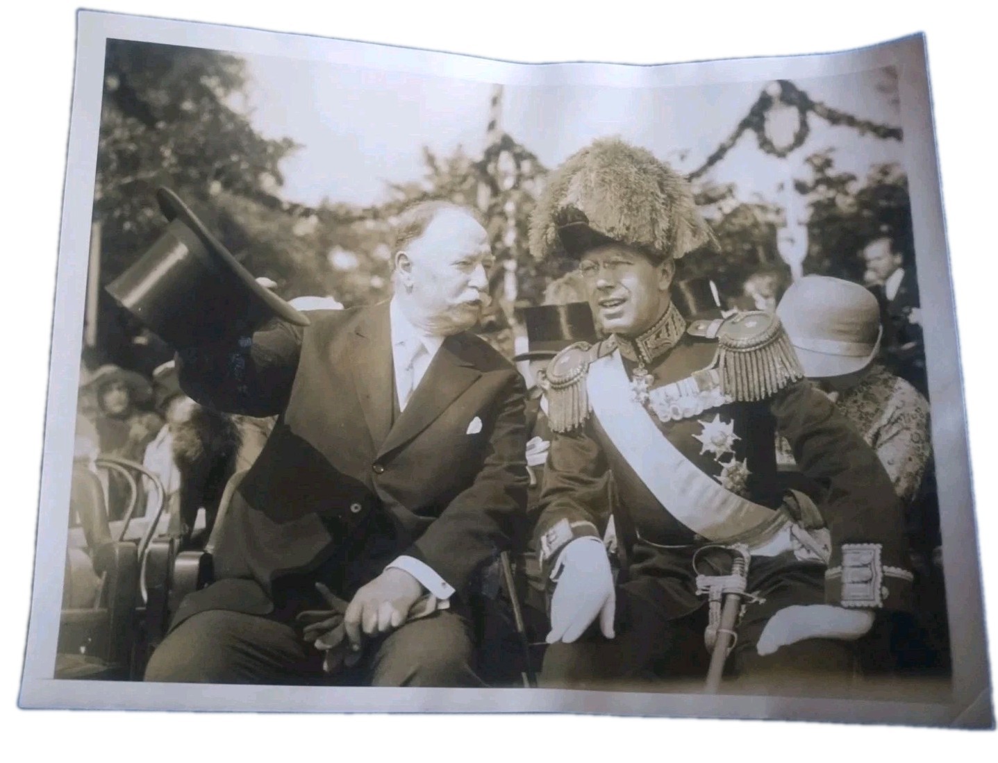 1926 William Howard Taft & Crown Prince Gustaf Adolf Sweden P&A Press Photo 