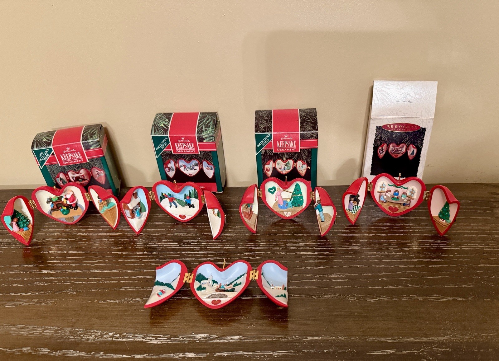  Hallmark Heart of Christmas Ornaments Complete Series Run 1990-1994 Lot 5pc