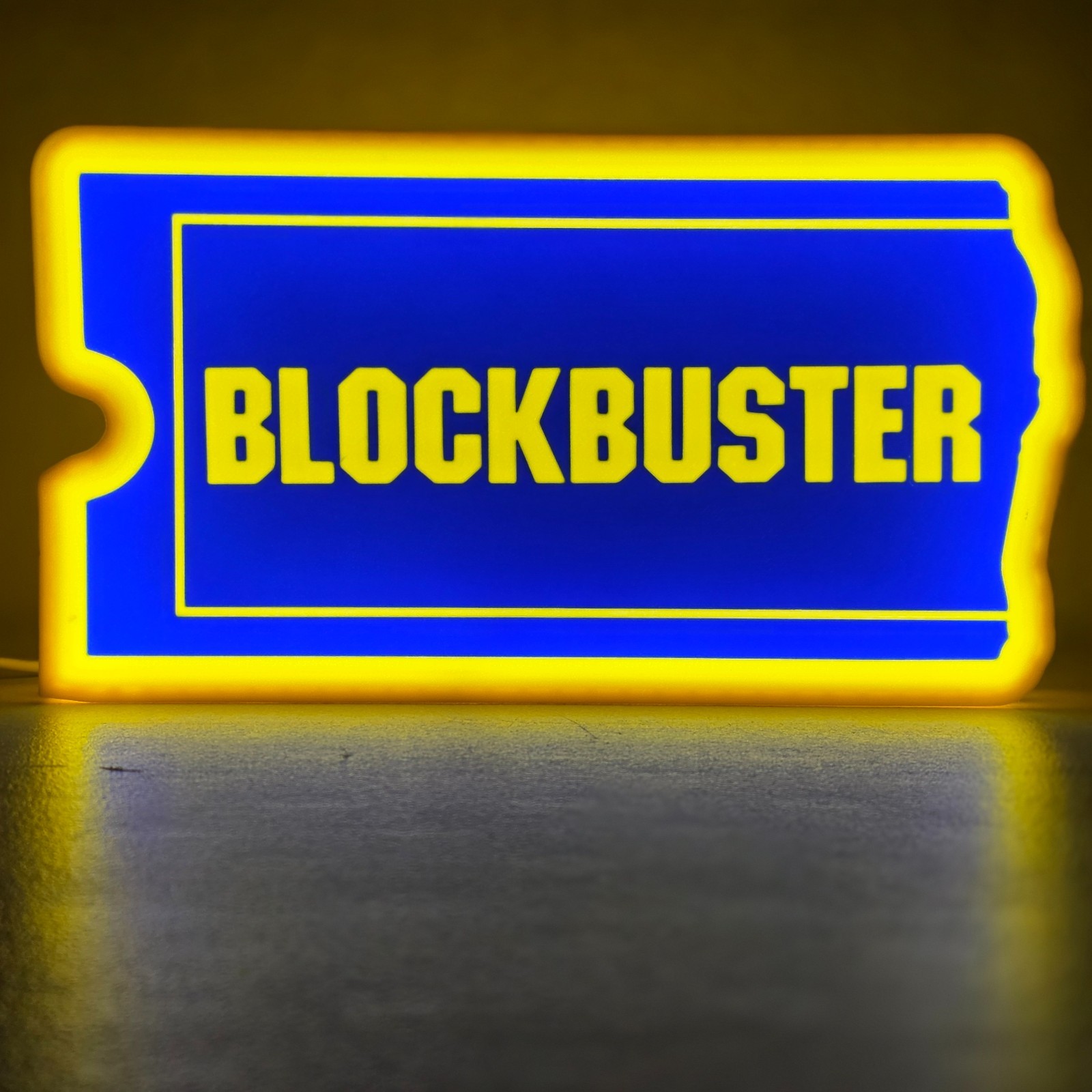 Blockbuster Video Light Up Dimmable LED Sign Wall Decoration 9” Wide  Ships Free