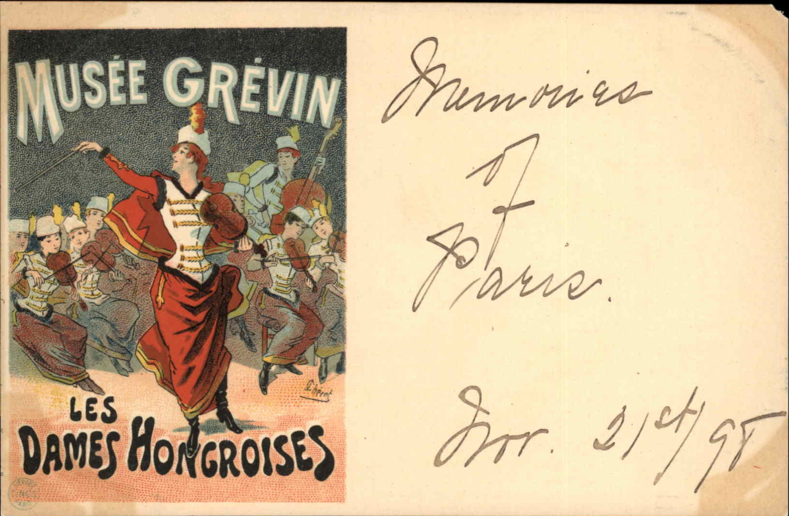 Woman Conductor Violin Concerto Musee Grevin Les Dames Hongoises 1890s PC Woman Conductor Violin Concerto Musee Grevin Les Dames Hongoises 1890s PC