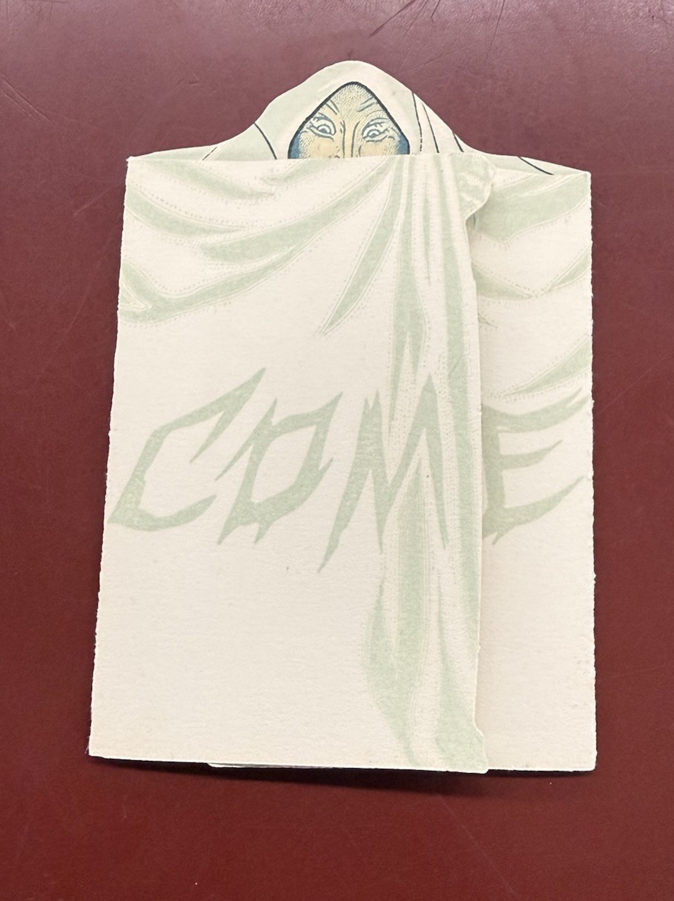 Antique Vintage 1920s DENNISON Halloween Fold Out Ghost Party Invitation