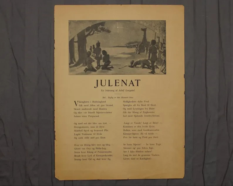 1905 Børnenes Jul Julenat Danish Christmas Page Original Double Sided