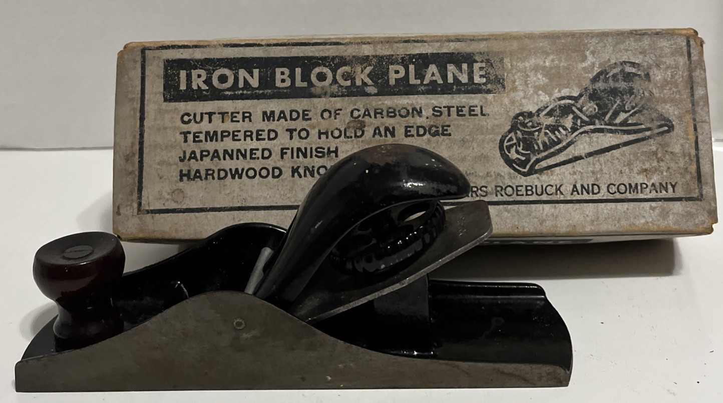 Vintage Sears Roebuck and Co. Iron Block Plane #3700 USA 7-1/8” in Original Box