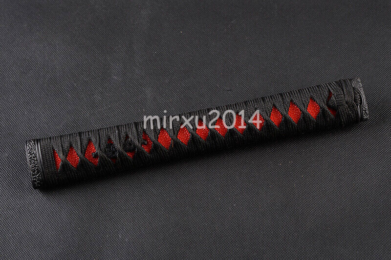 Red Imitated Rayskin Black Silk ITO Handle Tsuka for Samurai Japanese Katana NEW