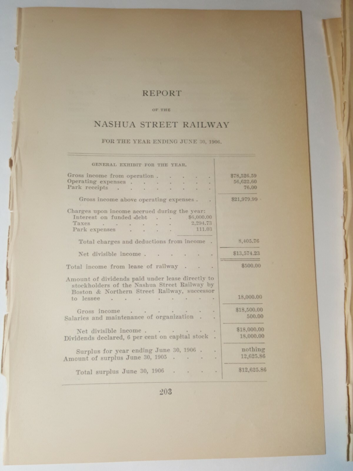 1906 train trolley report NASHUA STREET RAILWAY streetcar new Hampshire 