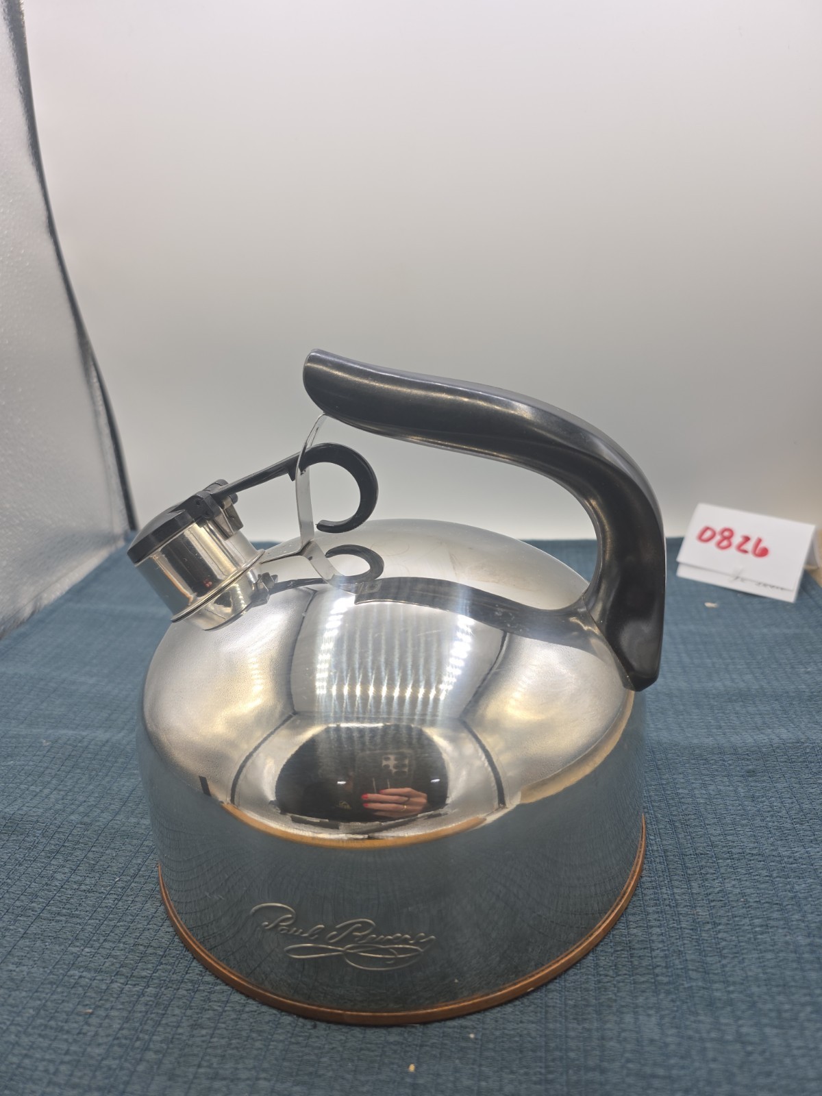 Paul Revere Whistling Tea Kettle Copper Bottom Stainless Steel 2 Qt
