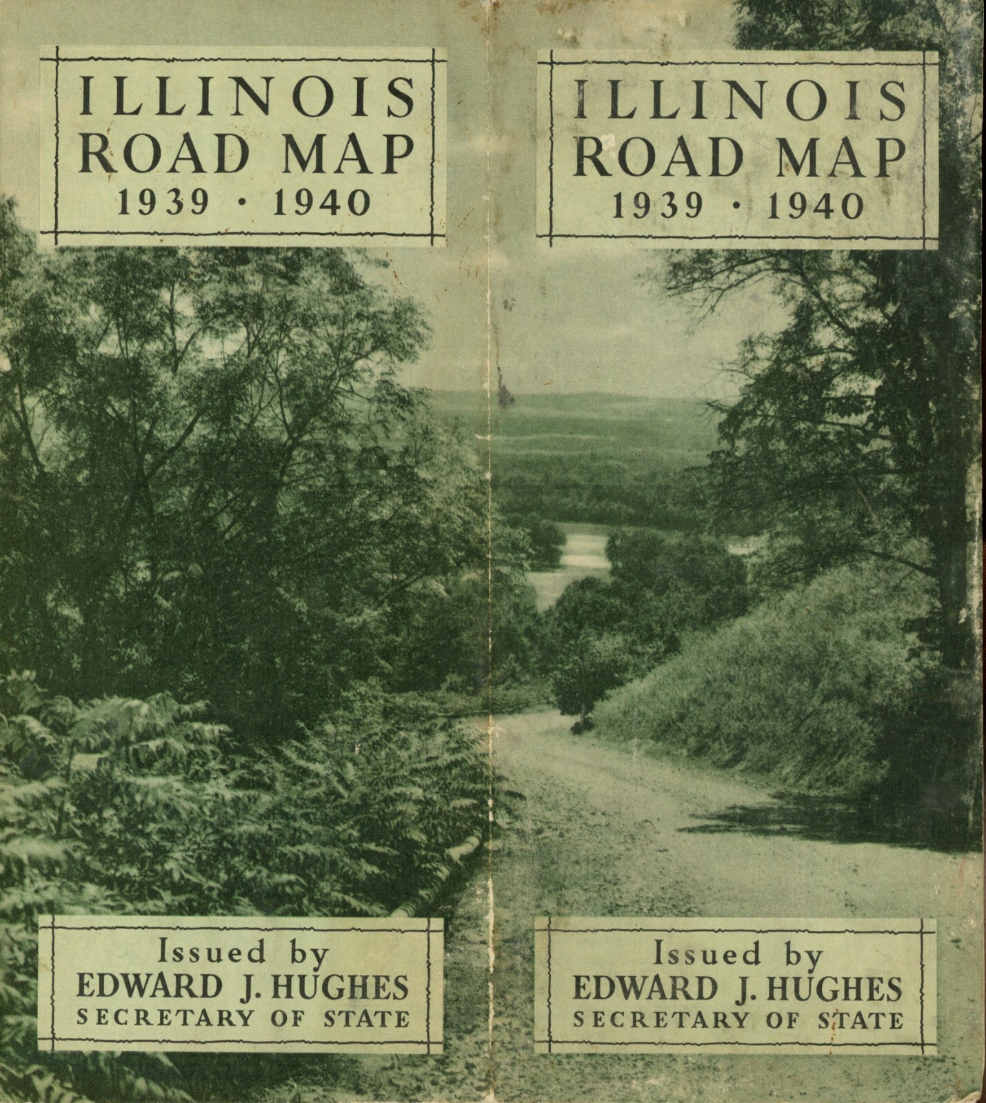 Vintage 1939-40 Illinois Official Road Map - Secretary of State