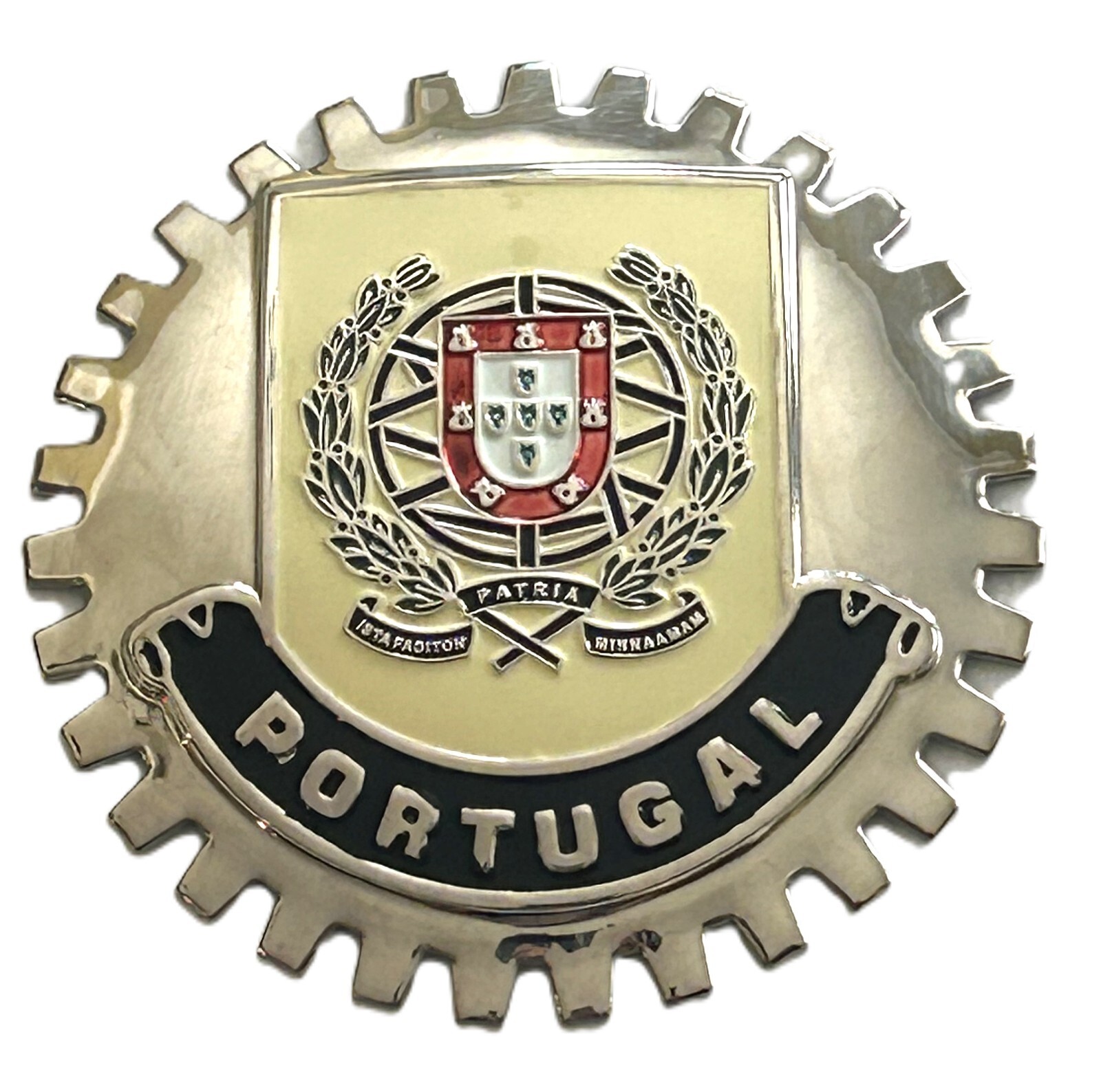 PORTUGAL COAT OF ARMS CREST AUTOMOBILE BADGE EMBLEM