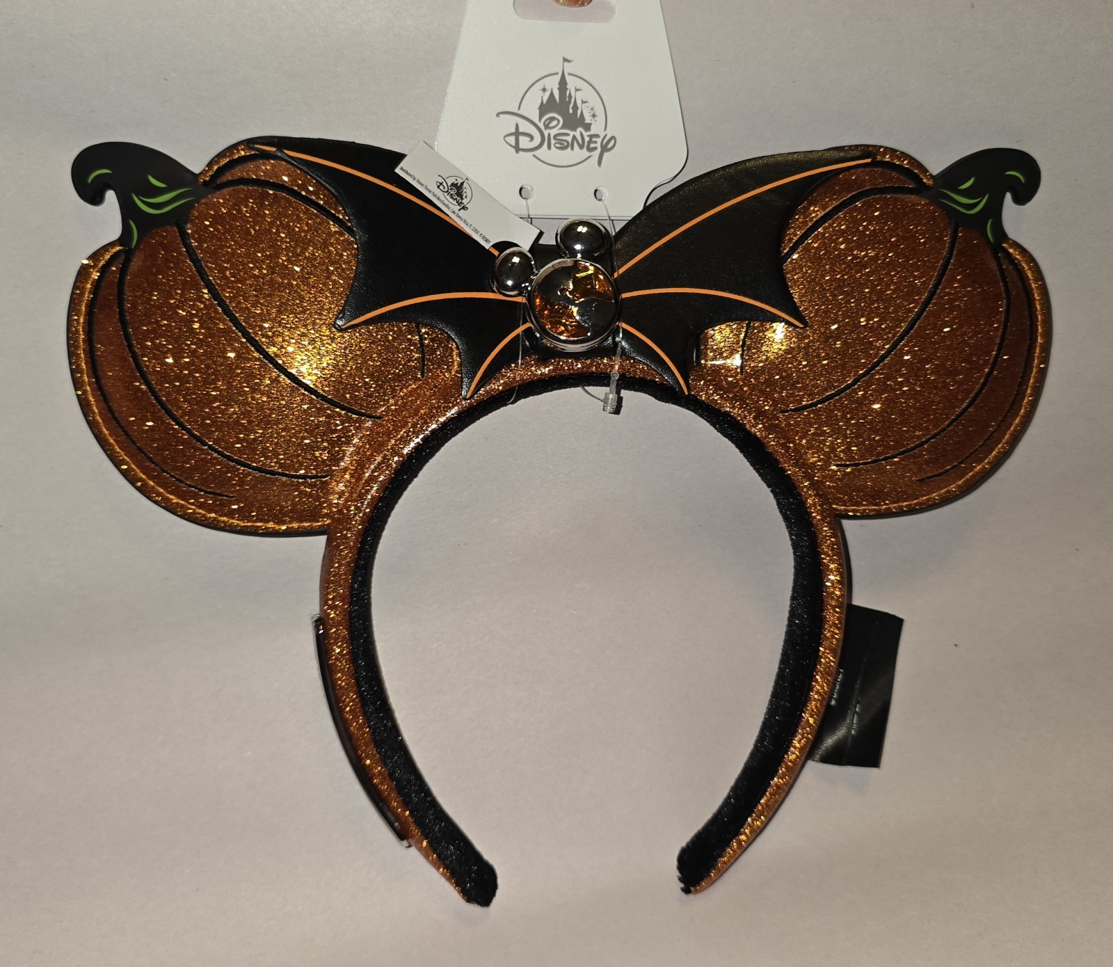 2026 Disney ~ DVC Halloween Shimmer Pumpkin Vacation Club Minnie Ears Headband