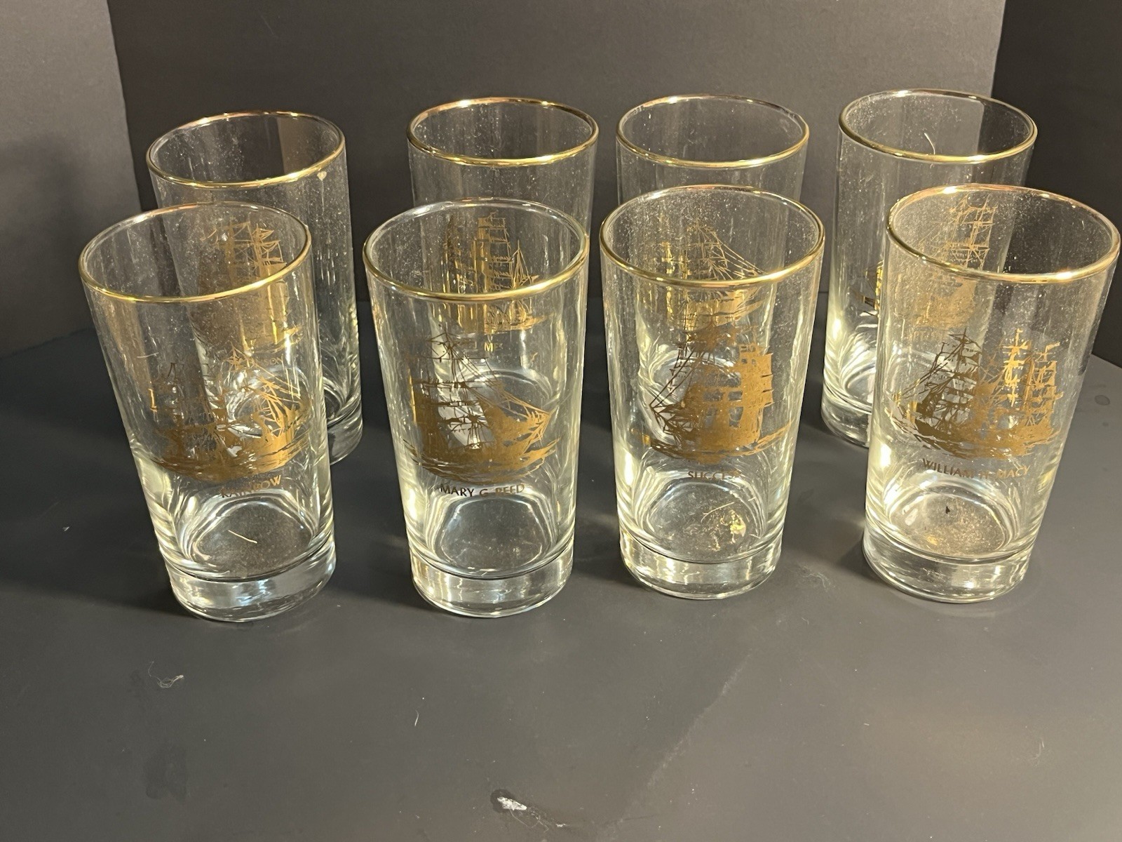 8 Vintage Seamen\'s Bank Highball Glasses 5\ 8 Vintage Seamen\'s Bank Highball Glasses 5\