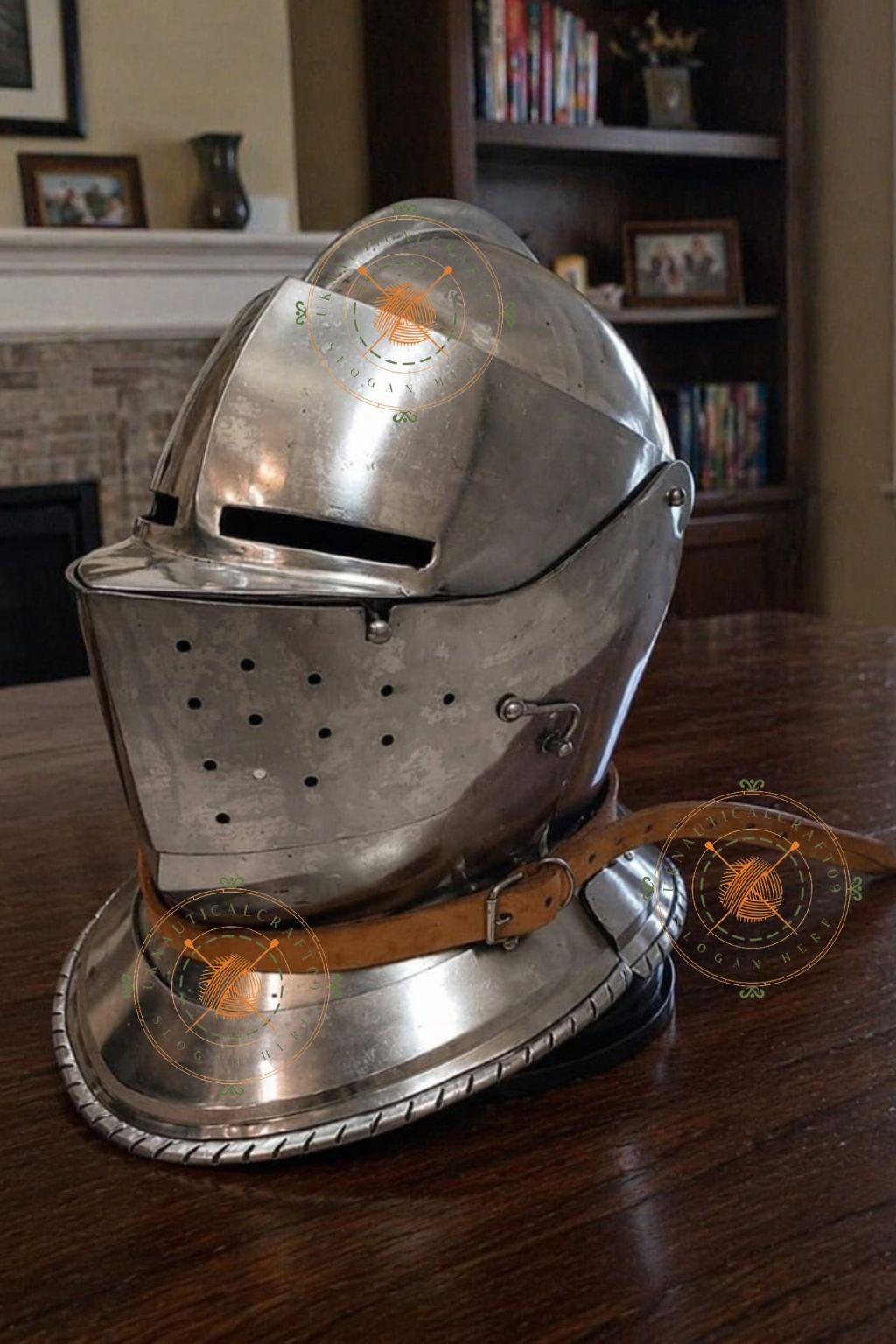 Medieval Close Armet Helmet Steel Knight Armor LARP Cosplay Display
