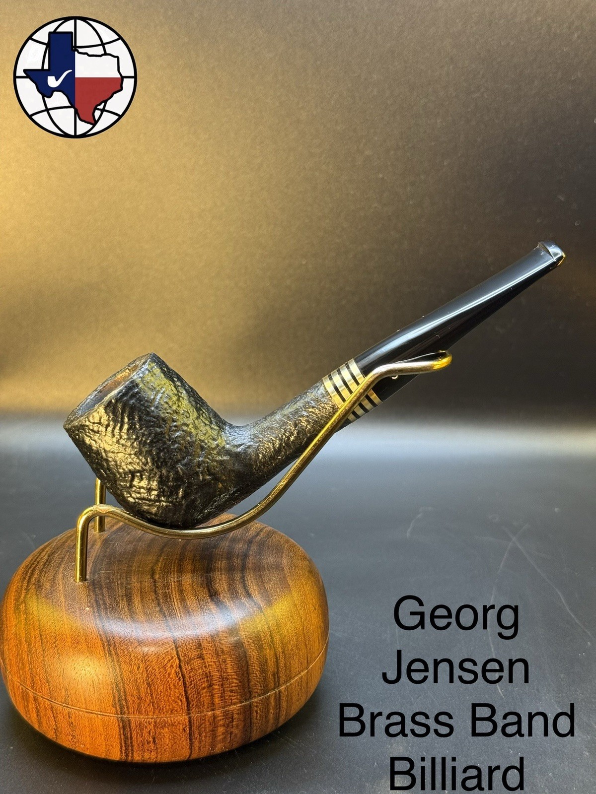 Vintage Georg Jensen Brass Band Billiard Tobacco Pipe