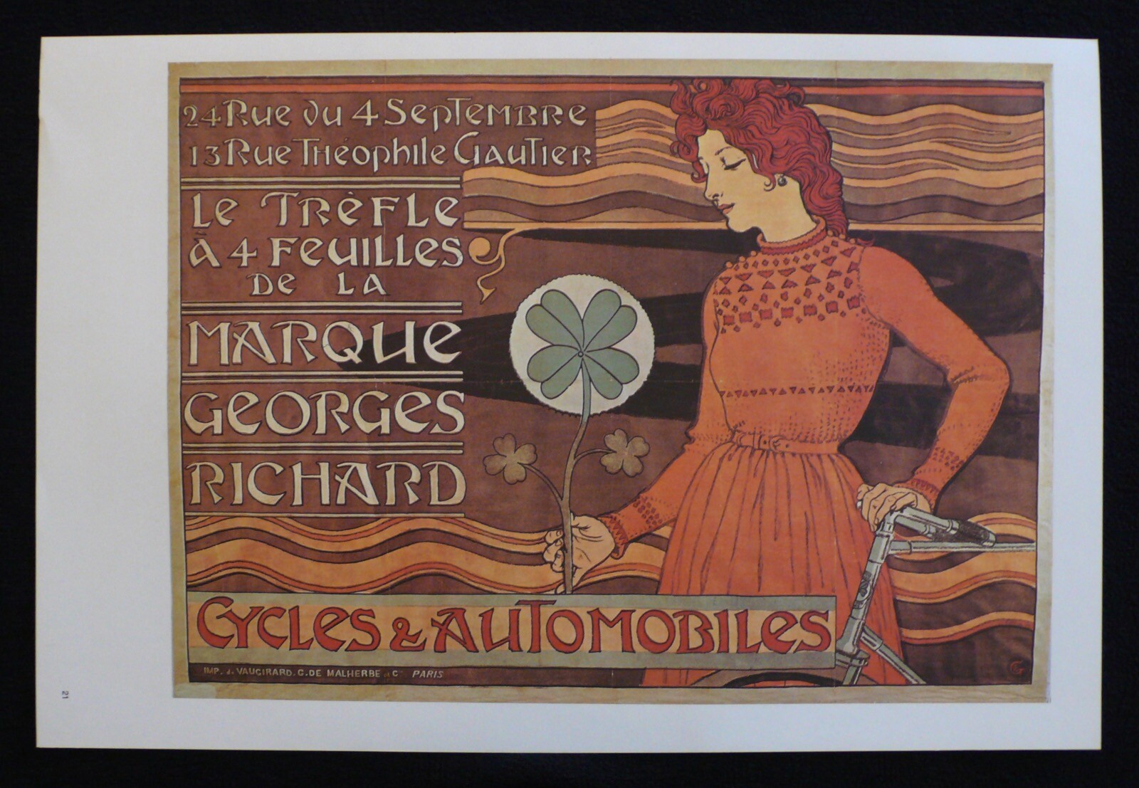 Georges Richard Bicycles & Automobiles Paris Vintage Poster 1973 Print Repro