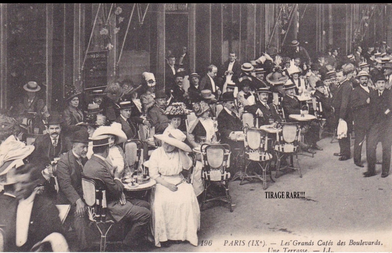 Old postcard Paris 9th - LL. 196. Les Grands Cafés des Boulevards RARE PRINT