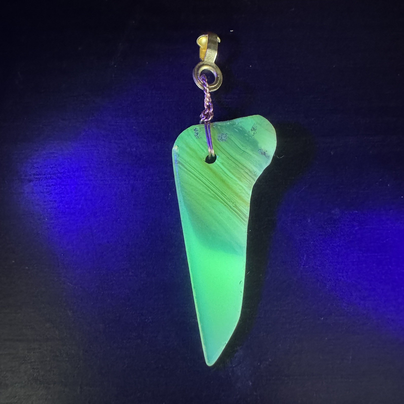 Uranium Glass Lamp Pull Custom Made With Antique Houze Akro Agate Slag Glass