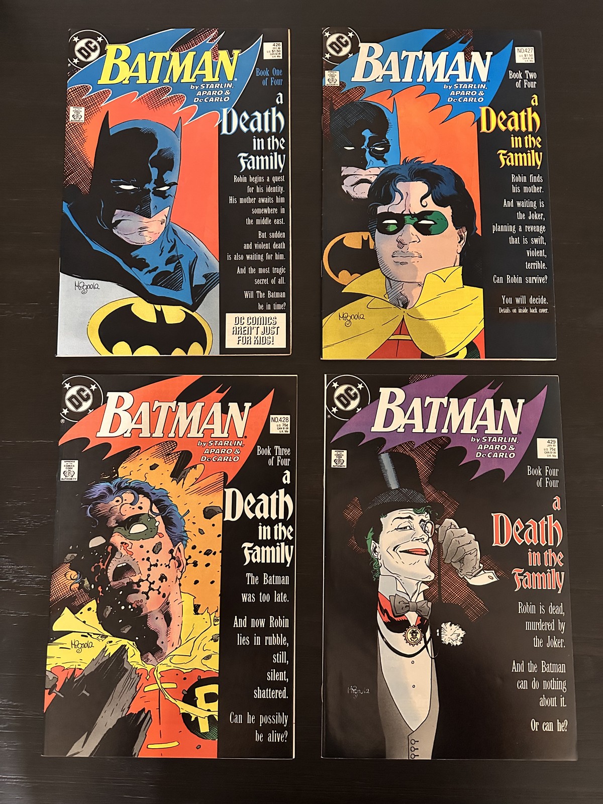Batman A Death in the Family 426 427 428 429 Complete Set DC Comics 1988 1989