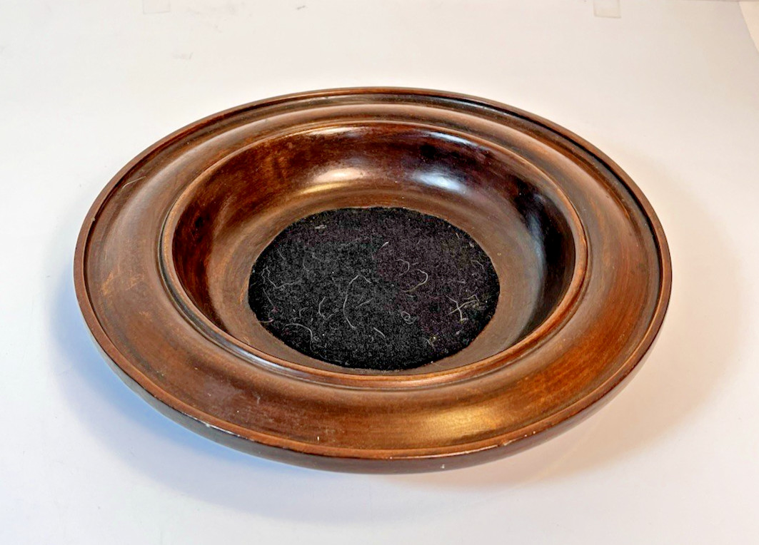 Vintage Walnut Wooden Church Offering Plate w/ Black Felt 10-1/2 Vintage Walnut Wooden Church Offering Plate w/ Black Felt 10-1/2