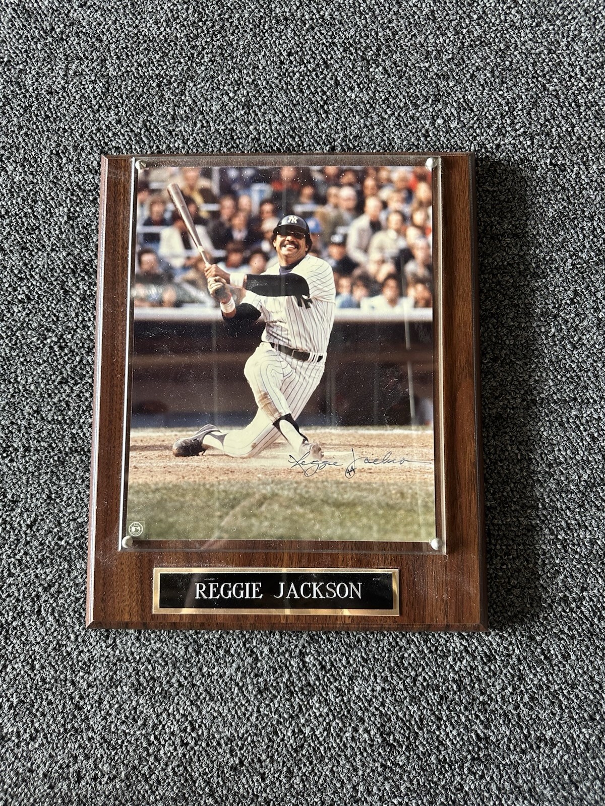 Reggie Jackson MLB Autographed Plaque (Wall-Mounted)