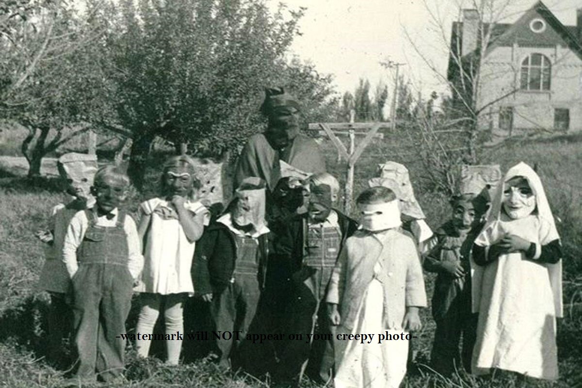Vintage Creepy Children Halloween PHOTO Crazy Costume Freak Scary Kids Vintage Creepy Children Halloween PHOTO Crazy Costume Freak Scary Kids