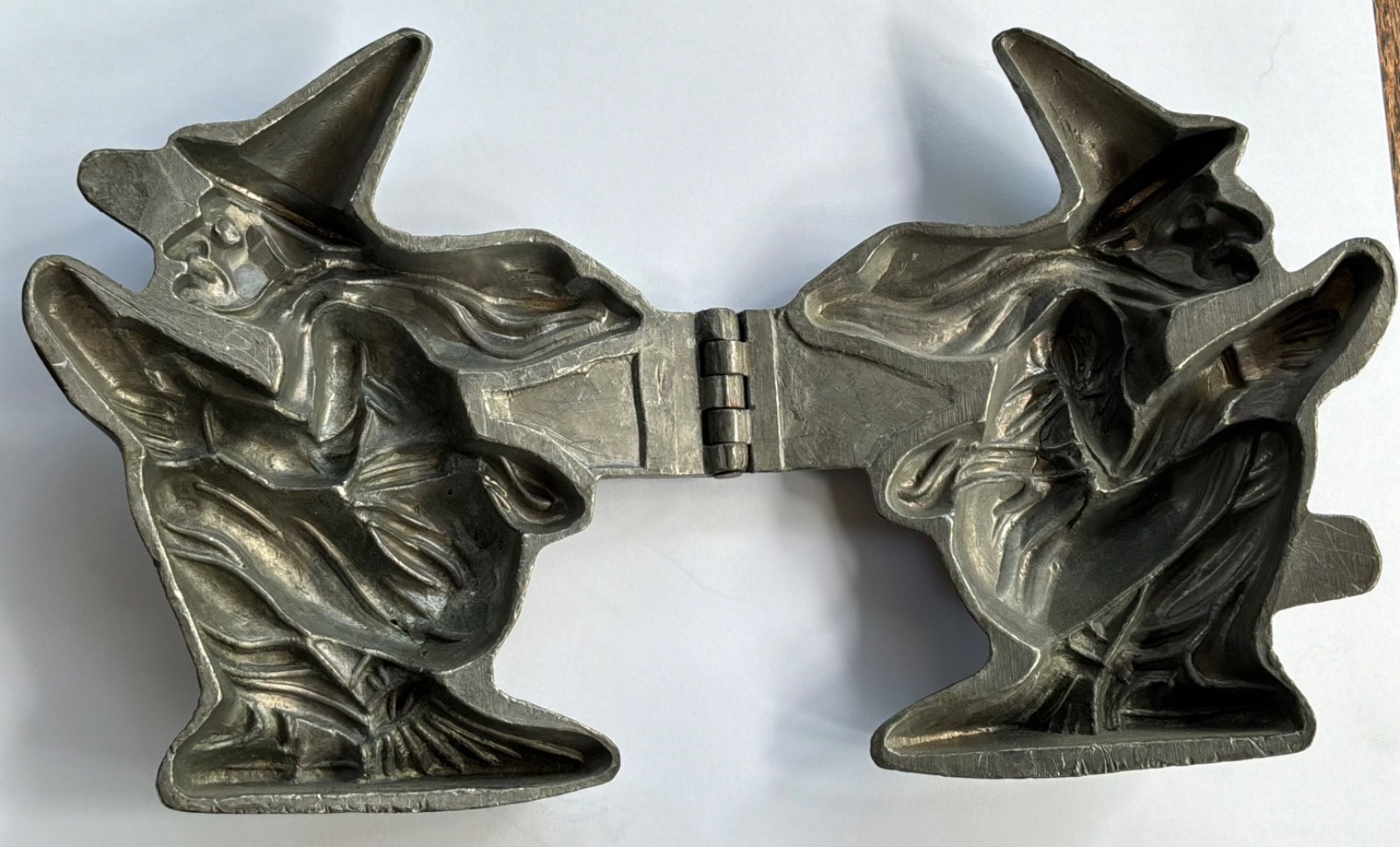 Vintage Antique Halloween Witch Pewter Ice Cream, Chocolate , Paper Mache Mold