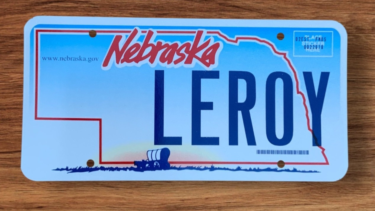 NEBRASKA COVERED WAGON GRAPHIC VANITY AUTO LICENSE PLATE \