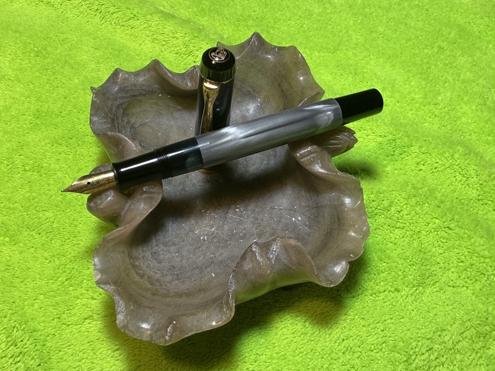 Pelikan M200 Marble Gray W.Germany Early Model Piston Fountain Pen \