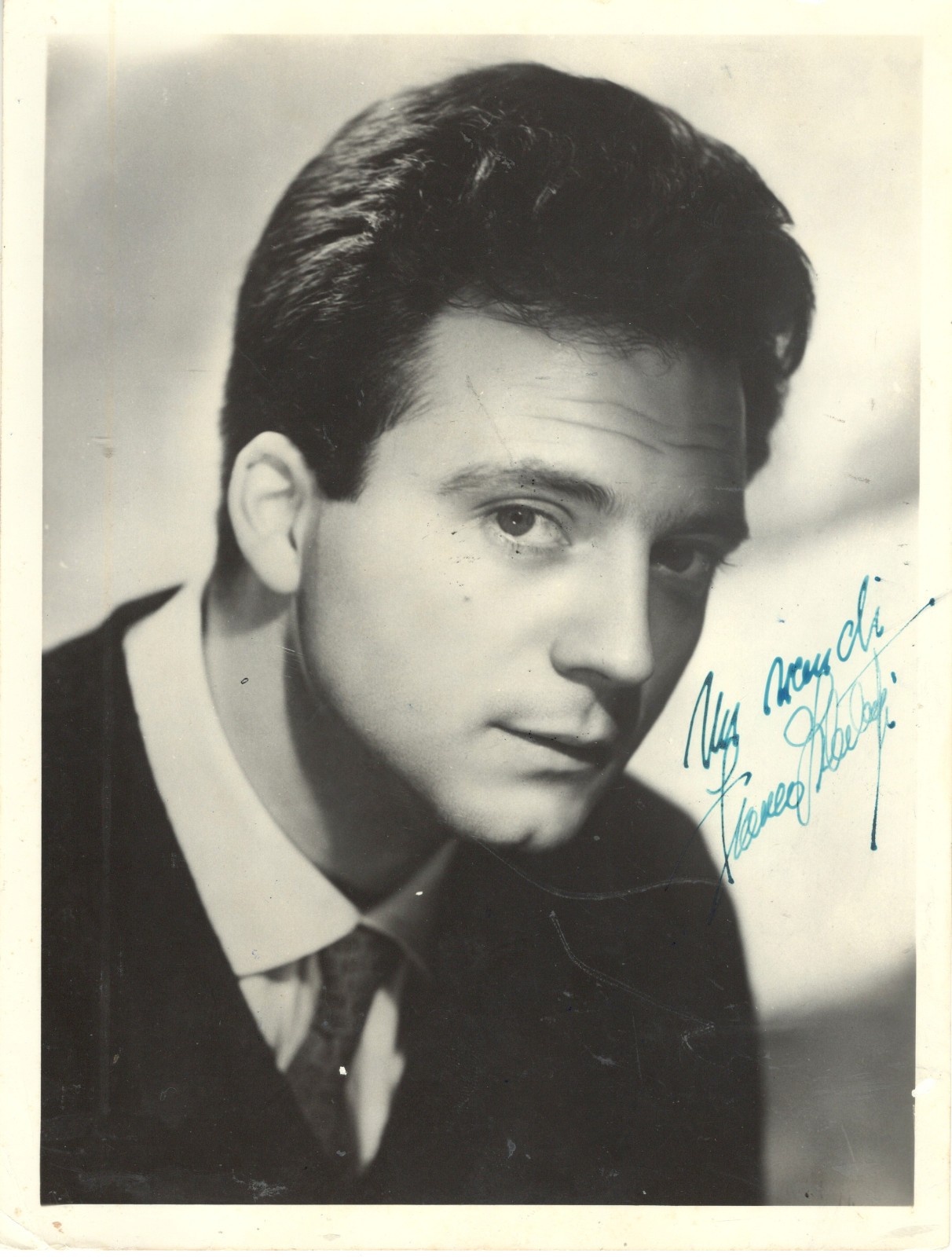 ITALIAN HANDSOME ACTOR FRANCO INTERLENGHI, SIGNED VINTAGE STUDIO PHOTO ITALIAN HANDSOME ACTOR FRANCO INTERLENGHI, SIGNED VINTAGE STUDIO PHOTO