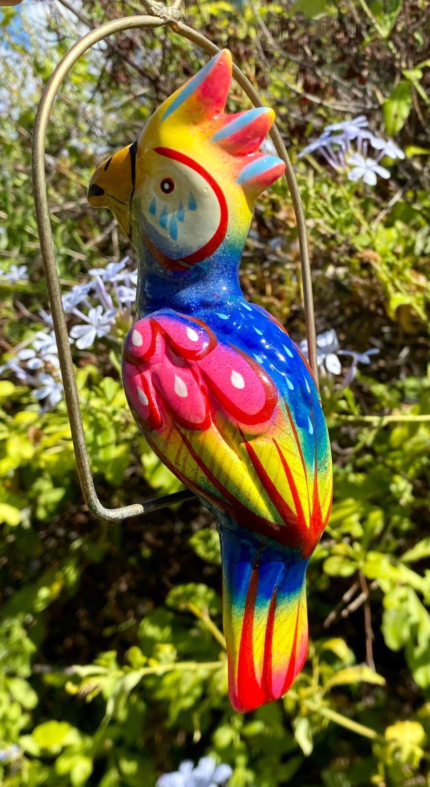 Talavera Bird Handmade Painted Ceramic Parrot Mexican Pottery Hanging Patio #2