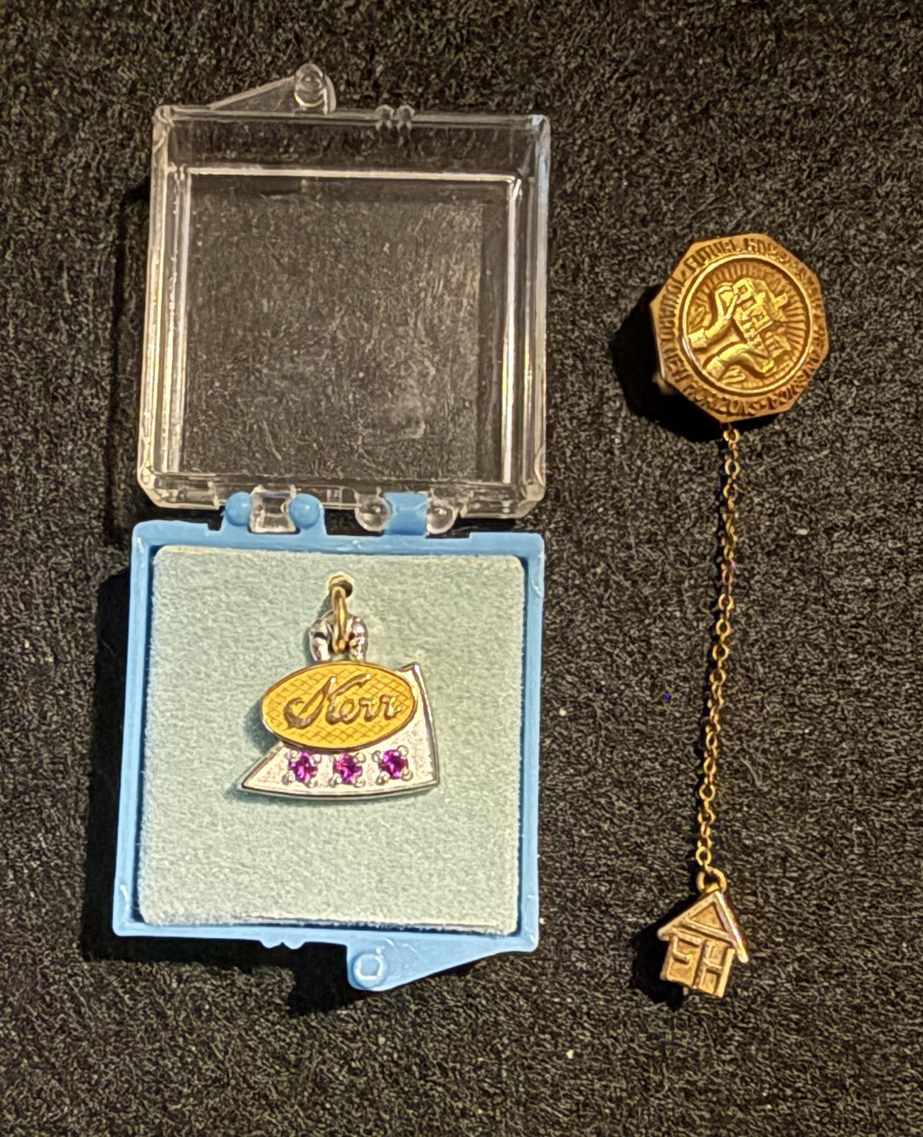 Vtg 10k Gold Filled Alex H Kerr Pendant & Future Homemakers Of America Lapel Pin