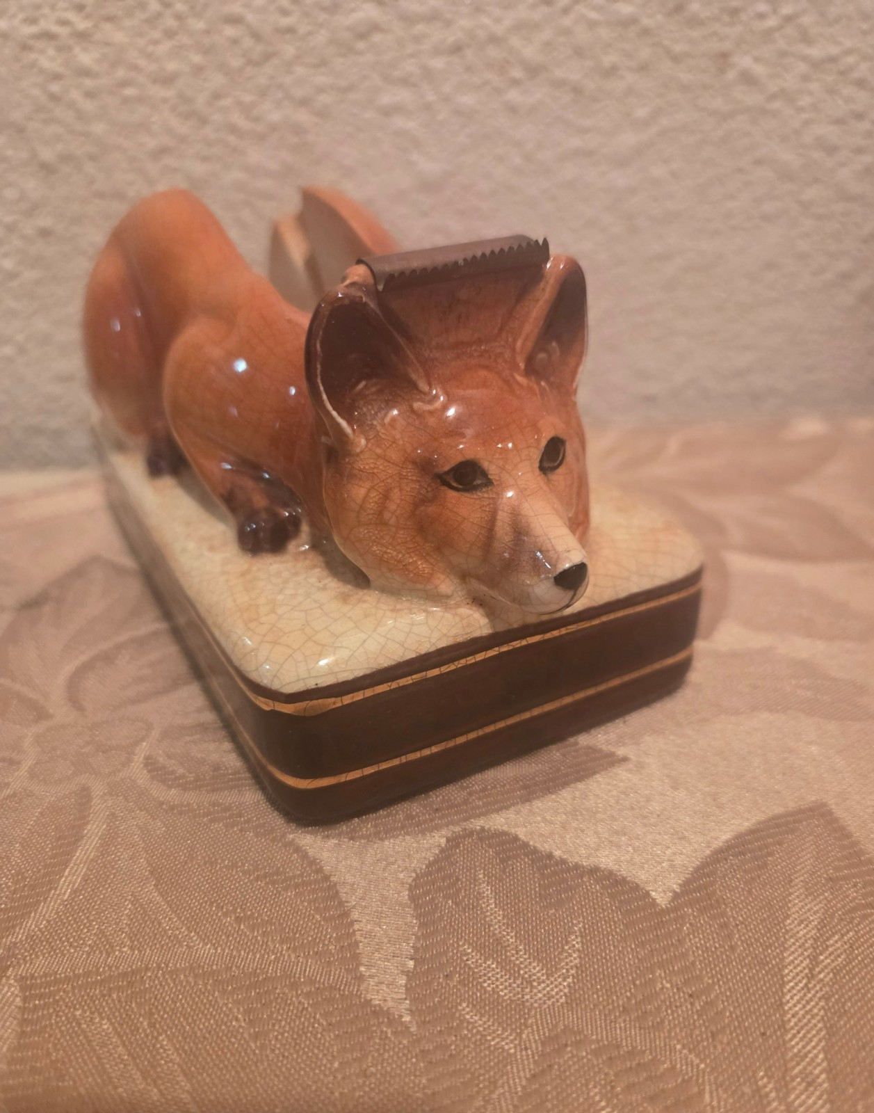 Vintage MCM Takahashi Fox Tape Dispenser Japan Rare Complete With Sticker Vintage MCM Takahashi Fox Tape Dispenser Japan Rare Complete With Sticker