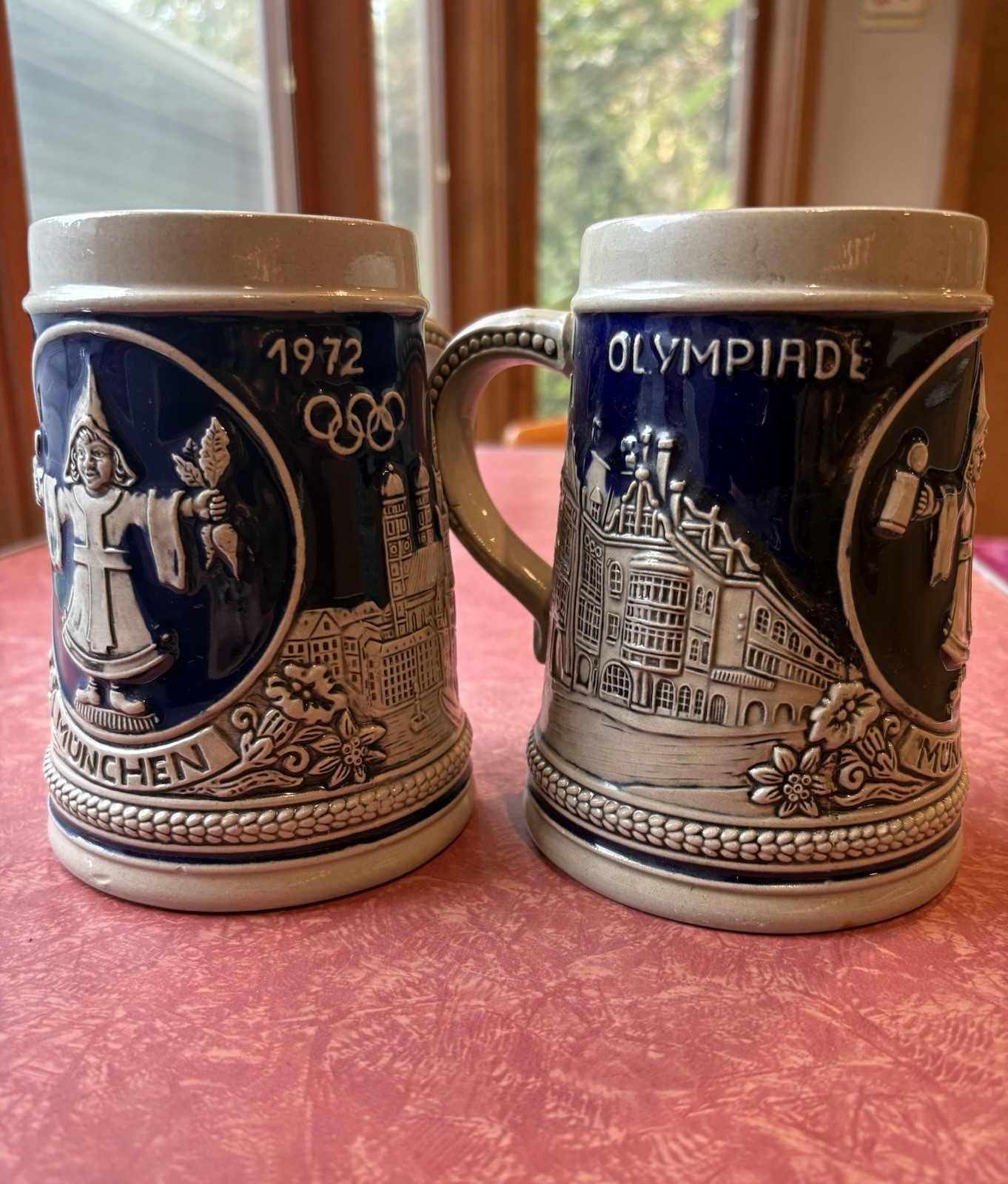 VTG 1972 Munich Olympics Gerz Beer Steins Set West Germany Münchner Kindl City