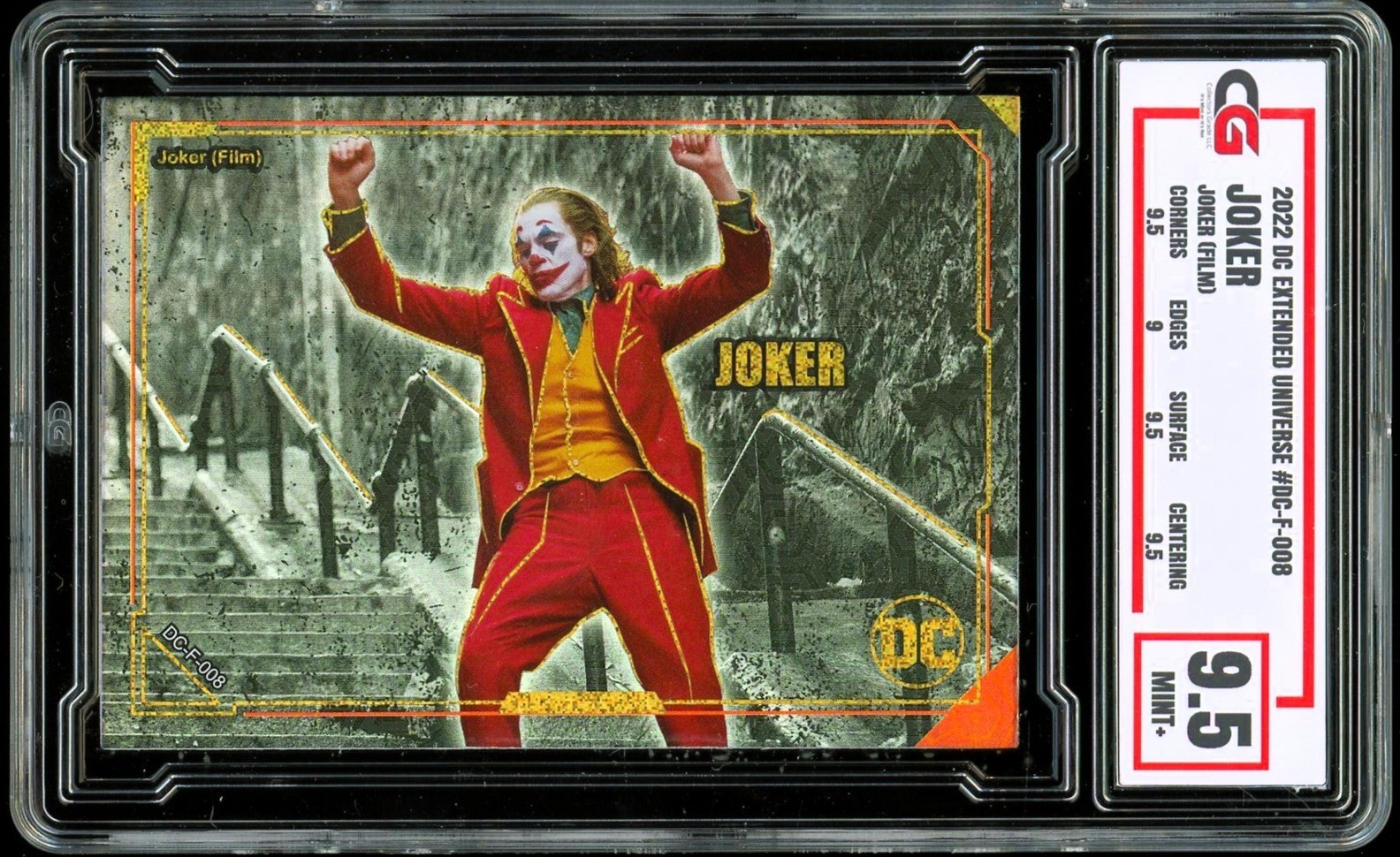 2022 DC Comics Extended Universe HOLO FOIL DC-F-008 Joker Joaquin Phoenix CG 9.5