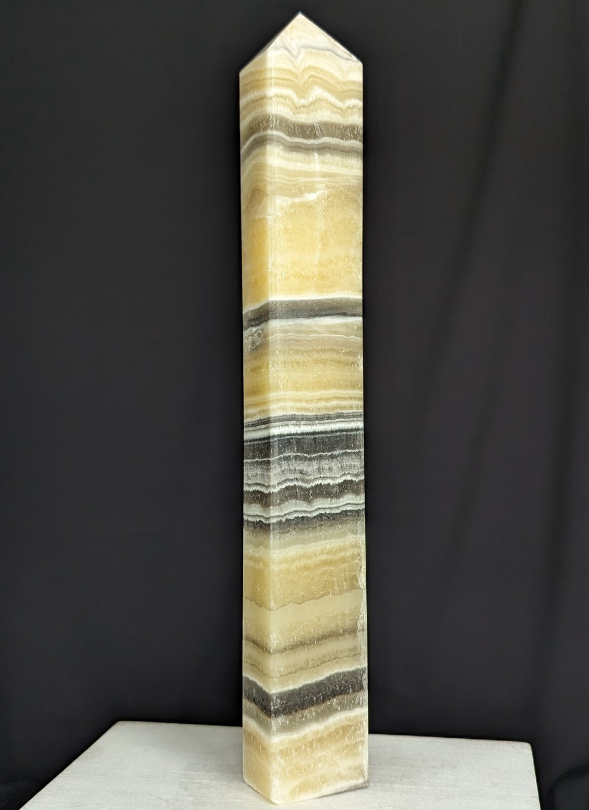 Banded Calcite Tower Large Crystal Tall Big Huge Point Gemstone Wand 11.25