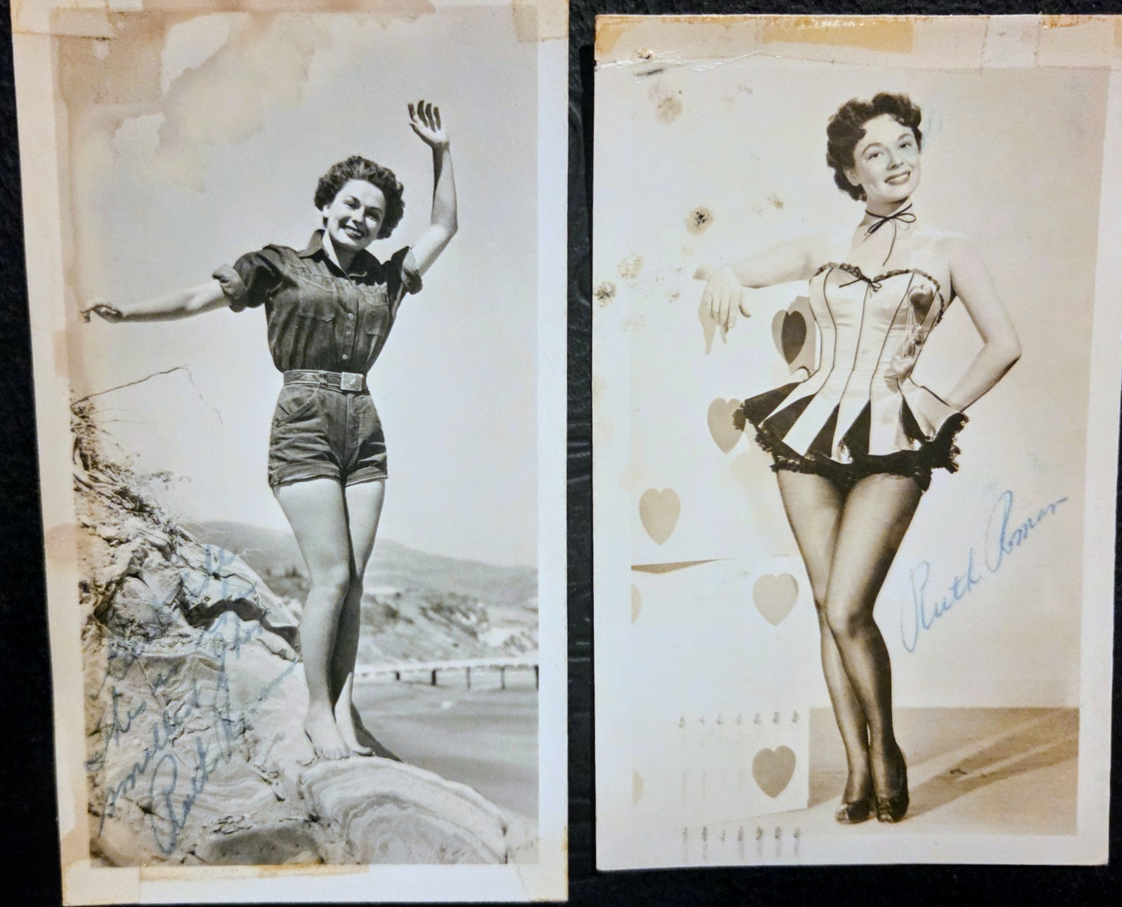 Ruth Roman-3 autographed postcards with handwritten inscription dated 1950 Ruth Roman-3 autographed postcards with handwritten inscription dated 1950