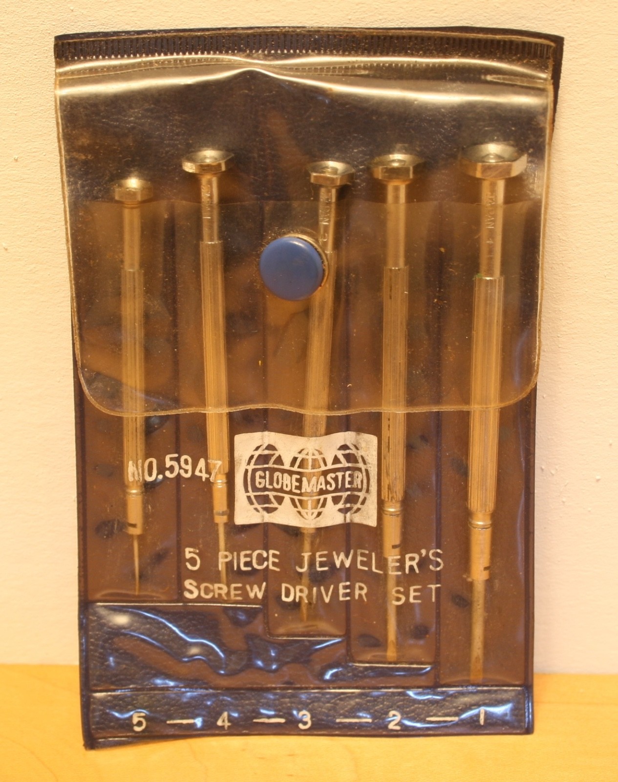 Vintage GlobeMaster 5-Piece Precision Jeweler\'s Screwdriver Set, Made In Japan