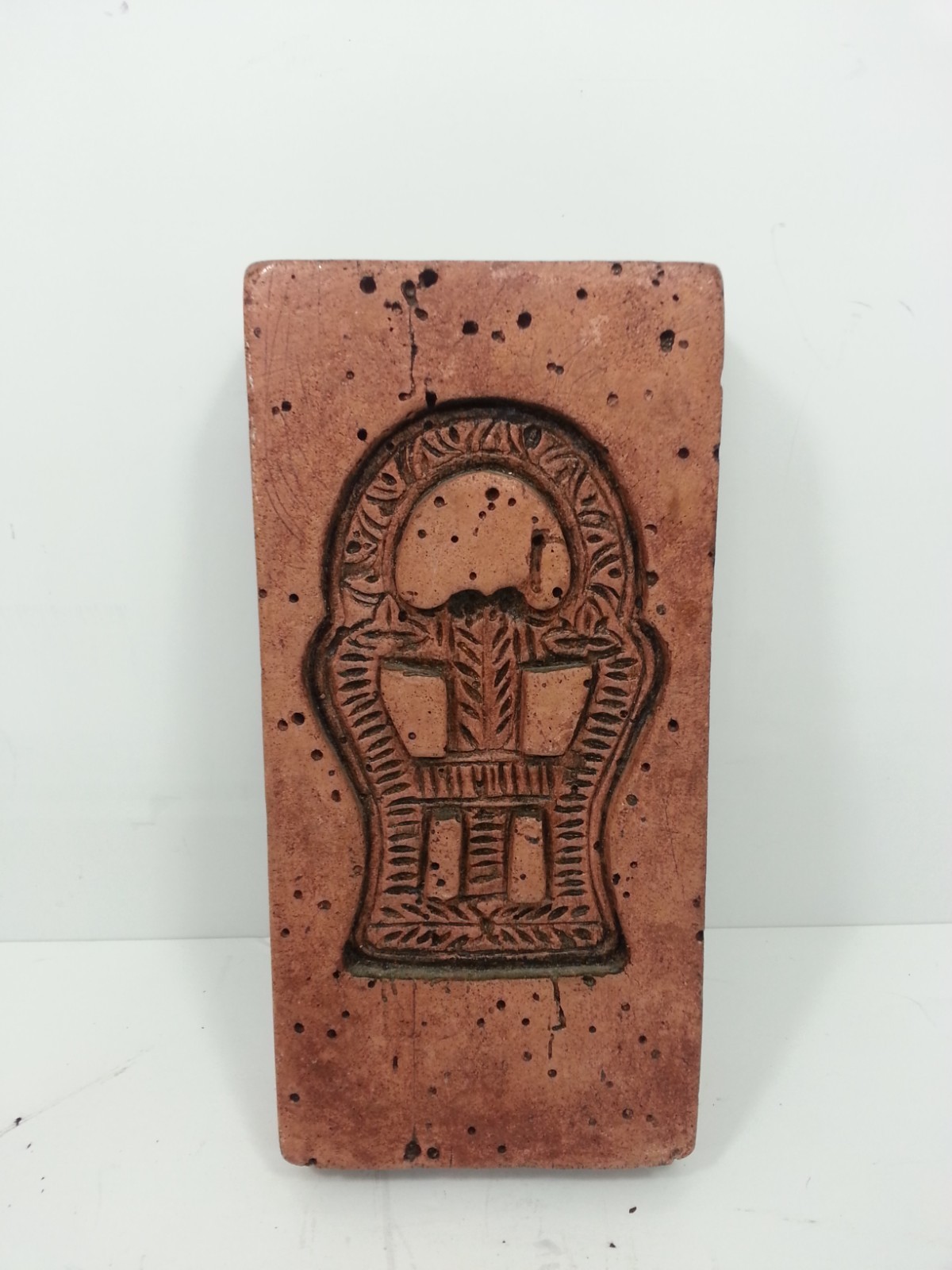Laxa Family 1973 Wooden Cookie Mold Springerle Folk Art Basket Design USA