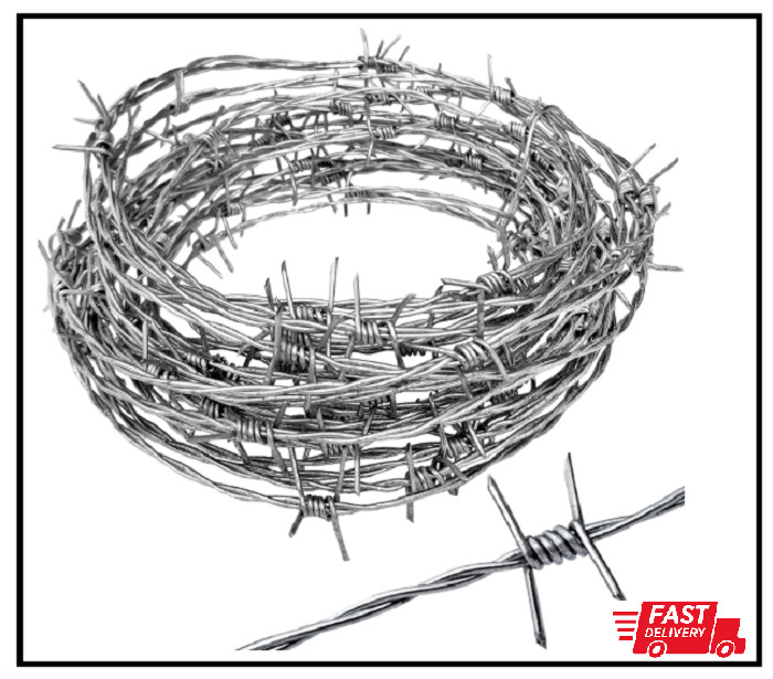 Real Barbed Wire 25Ft 18 Gauge - Great for Crafts Fences and Critter Deterrent