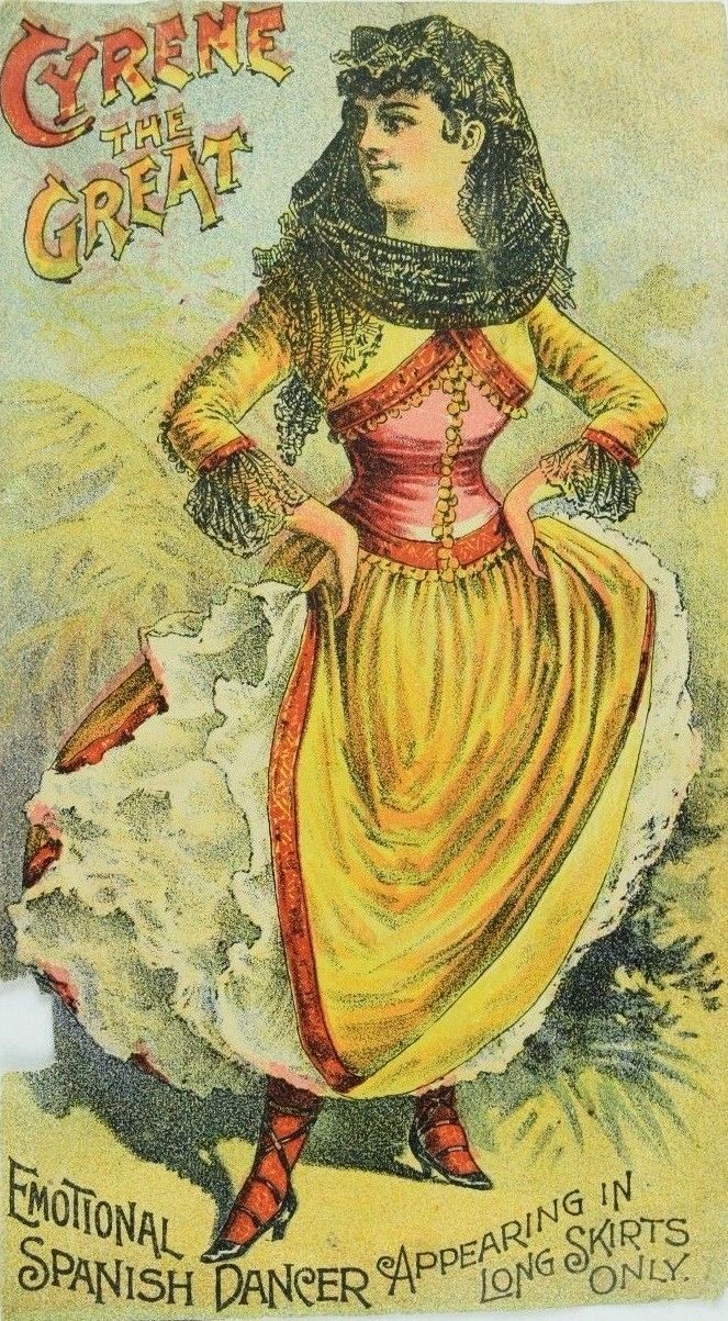 1870\'s-80\'s Cyrene The Great Emotional Spanish Dancer In Long Skirts Only P80