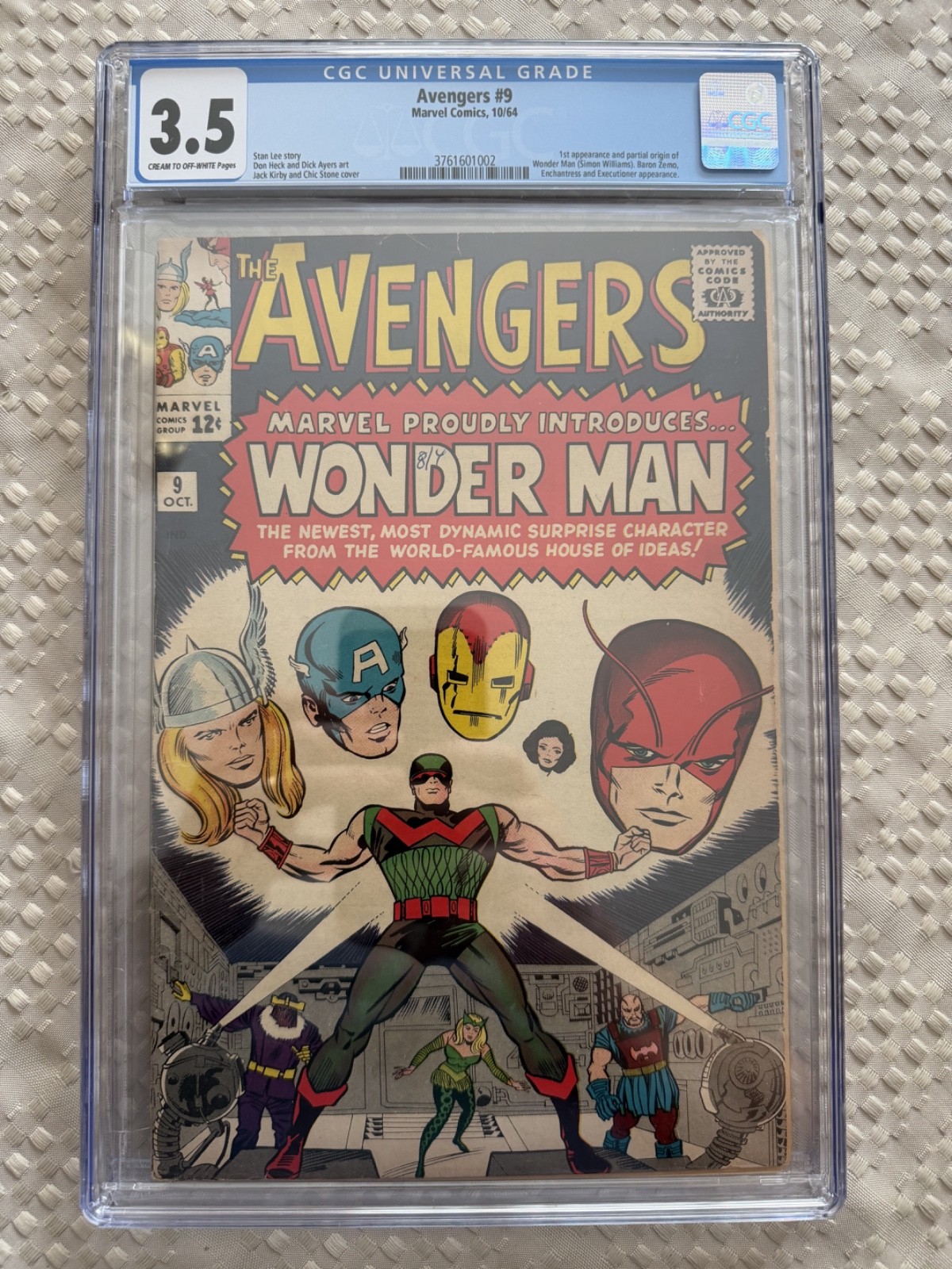 Avengers #9 (Marvel 1964) CGC 3.5 1st appearance & partial origin of Wonder Man
