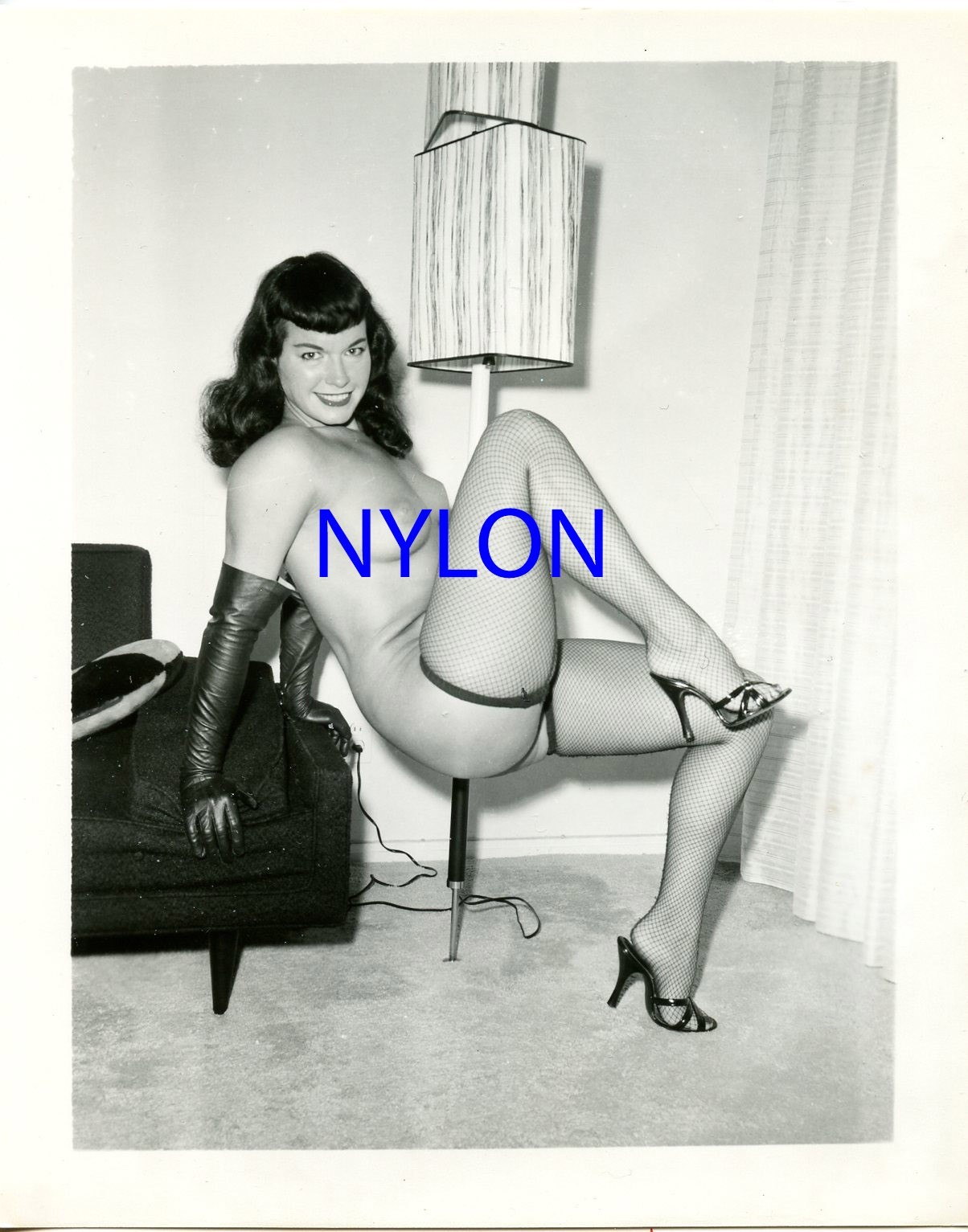 RARE BETTIE PAGE VINTAGE 1950\'s 4 x 5 PHOTOGRAPH BY LENNY BURTMAN