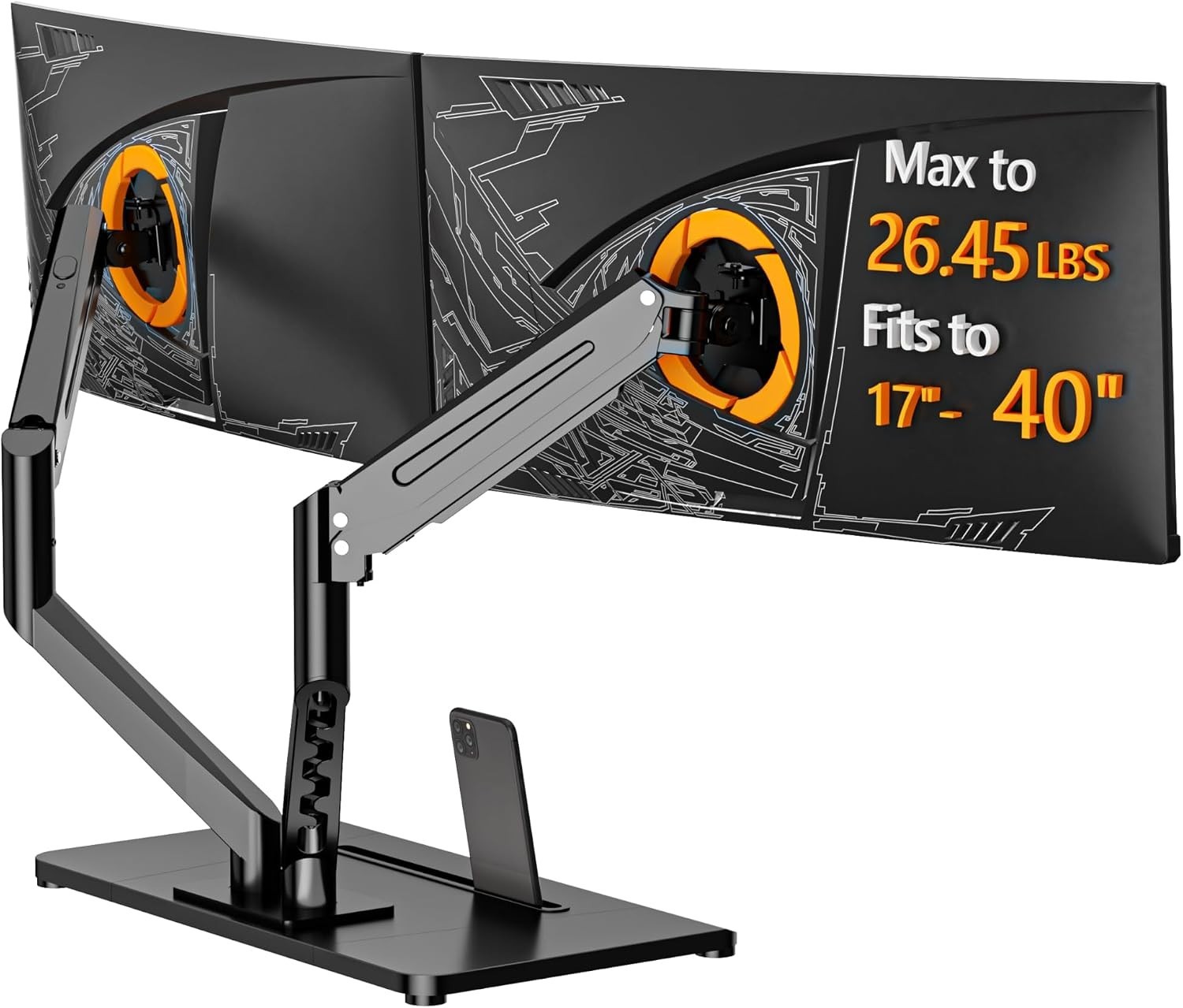 Stand Standing Desk Mount for 2 Screens up to 40\ Stand Standing Desk Mount for 2 Screens up to 40\