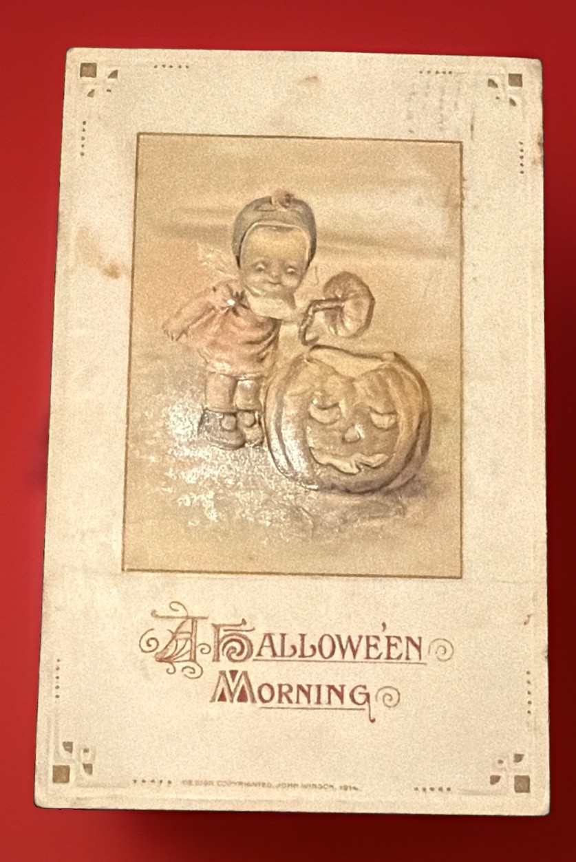 Winsch 1914 Halloween Jack-O-Lantern Vintage Postcard C86