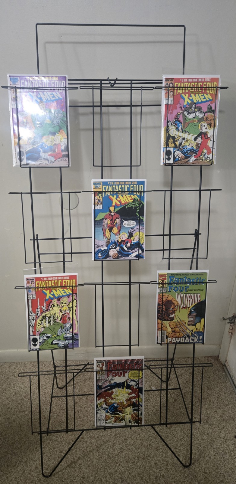 VTG Wire Comic Book Rack Standing Or Wall Mount Store Display 57 X 26 VTG Wire Comic Book Rack Standing Or Wall Mount Store Display 57 X 26