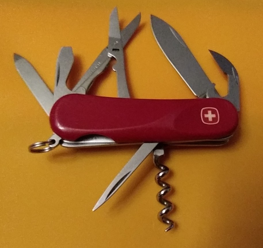 Wenger Evo 14 Red Swiss Army Knife Multi Tool Great Condition $5 Ship